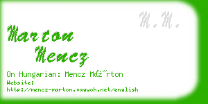 marton mencz business card